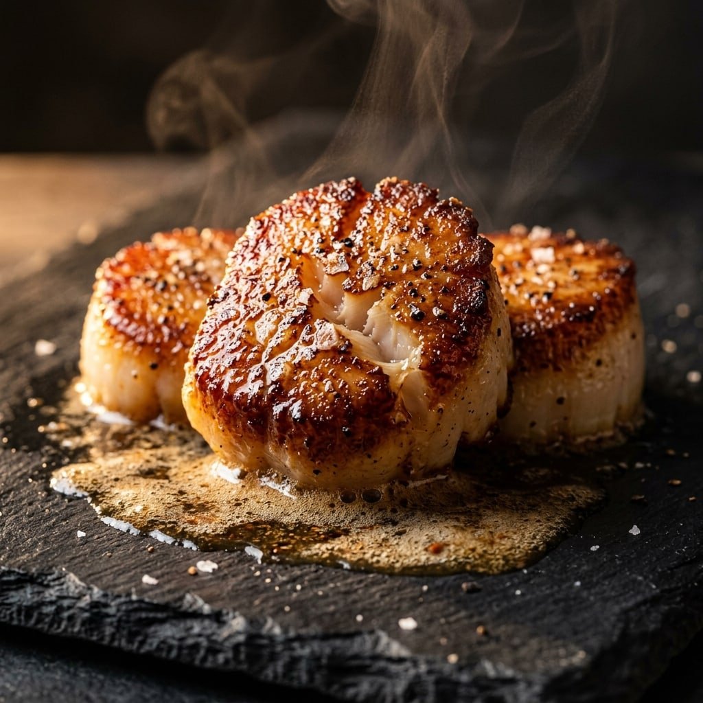 Brown Butter Scallops, plated