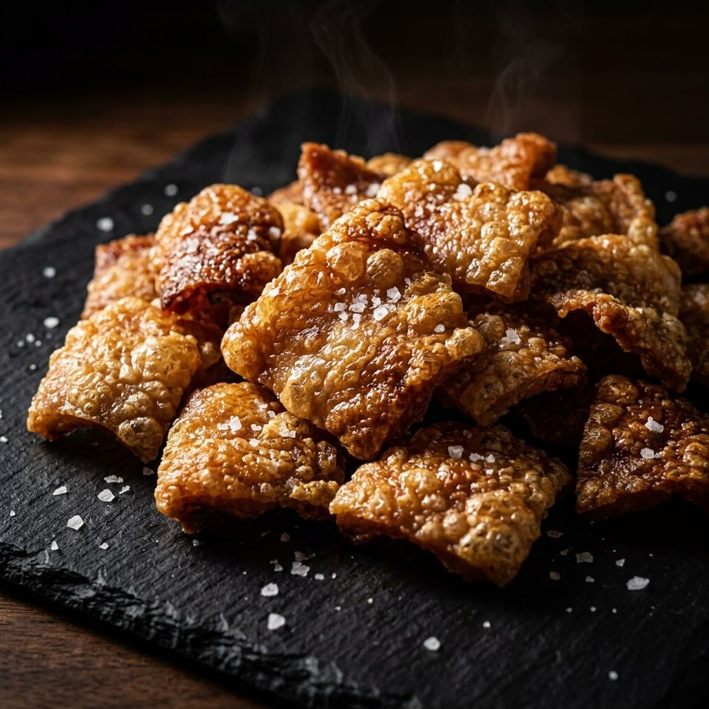Chicken Skin Chips, plated