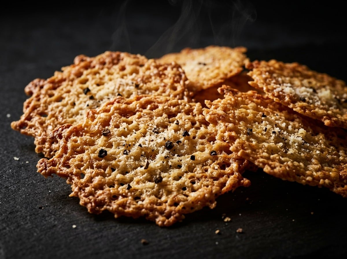 Parmesan Crisps, plated