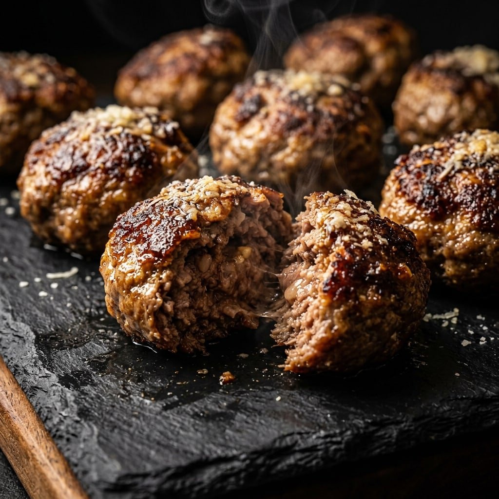 Parmesan Meatballs, plated