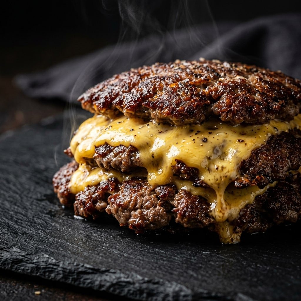 Smash Burger Stack, plated
