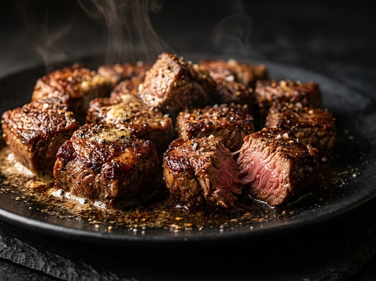 Steak Bites and Butter, plated